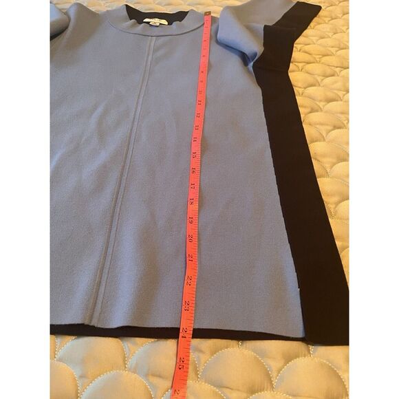 Per se By Carlisle Designer Luxury Mock Neck Color Block Navy Blue Sweater Sz M - Picture 6 of 7